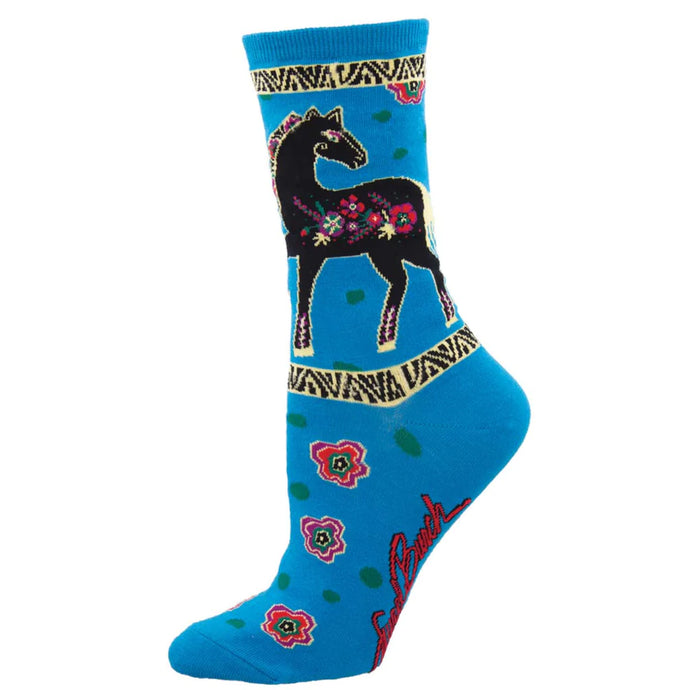 Ladies Laurel Burch Floral Horse Socks