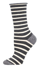 Ladies Bamboo Sailor Stripe Roll Top Socks