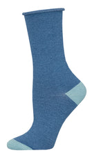 Ladies Bamboo Contrast Heel Toe (Rolltop) Socks in