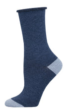 Ladies Bamboo Contrast Heel Toe (Rolltop) Socks in