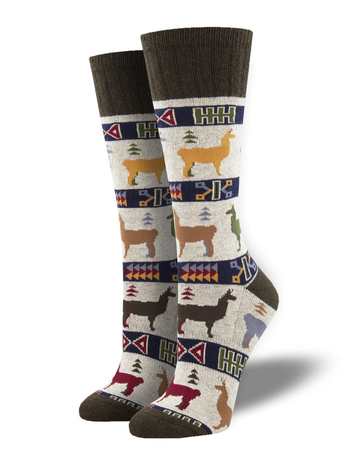 Outlands Recycled Wool Llama Out Of Here Socks