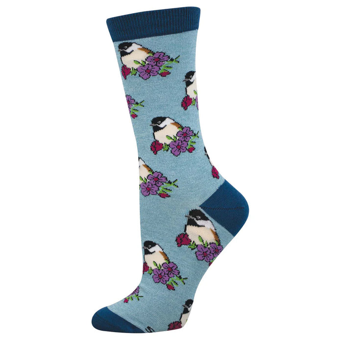 Ladies Bamboo Perching Chickadee Socks