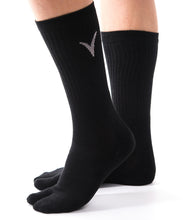 V-toe Solid Athletic Crew Tabi Socks