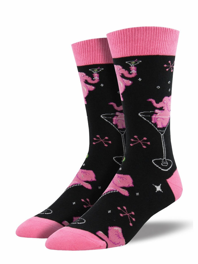 Men's Pink Elephants Socks