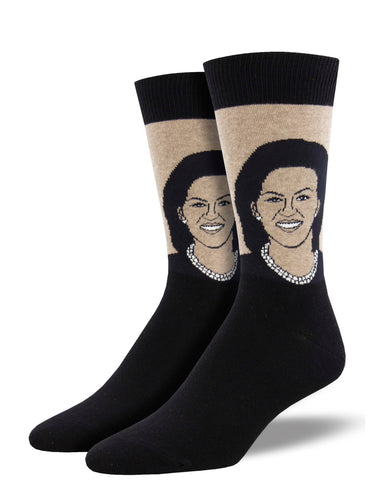 Men's Michelle Obama Portrait Graphic Socks