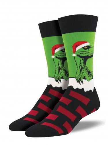 Men's Raptor Claus Graphic Socks