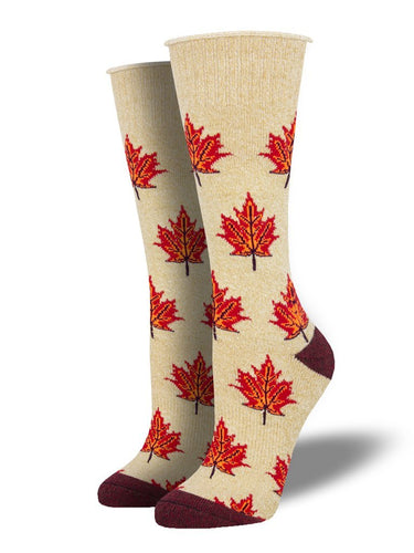 Outlands Recycled Cotton Maple Leaf, Eh? Socks