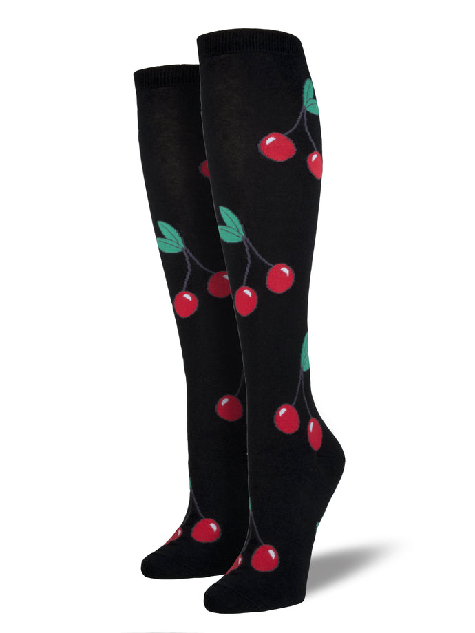 Ladies Sweet Cherries Knee High Socks