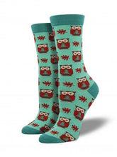 Ladies Bamboo Woodland Owls Socks