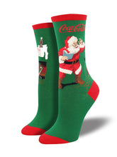 Ladies Classic Coke Santa Graphic Socks