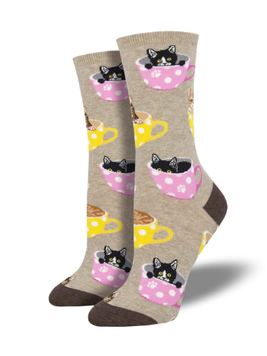 Ladies Cat-Feinated Graphic Socks