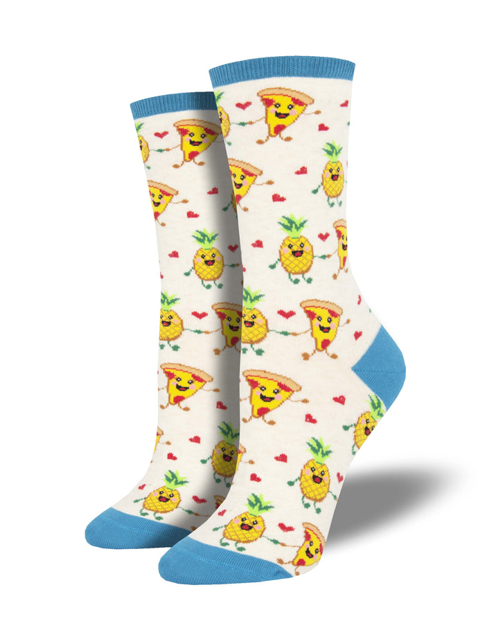 Ladies Pizza Loves Pineapple Graphic Socks
