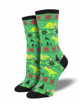 Ladies Santasaurus Rex Graphic Socks