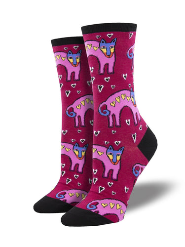 Ladies Laurel Burch Heart Dogs Socks