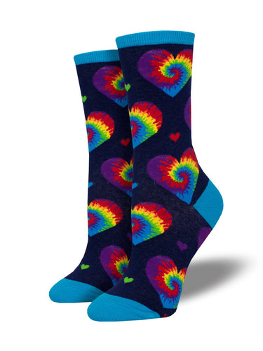 Ladies I Heart Tie-Dye Socks