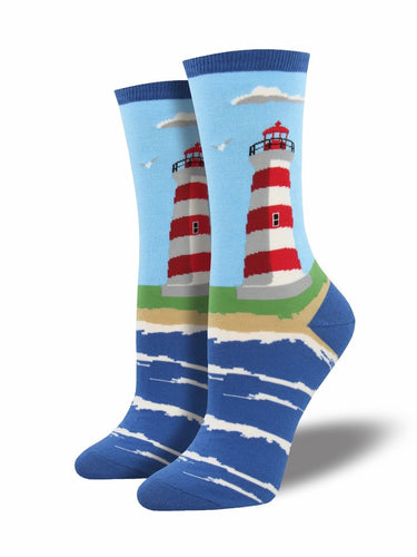 Ladies Lighthouse Socks (Sky Blue)