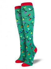 Ladies Christmas Lights Knee High Socks